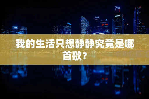我的生活只想静静究竟是哪首歌？