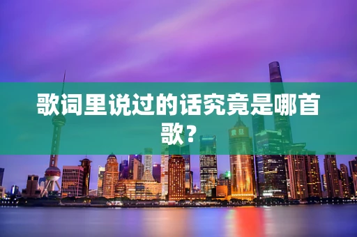 歌词里说过的话究竟是哪首歌？