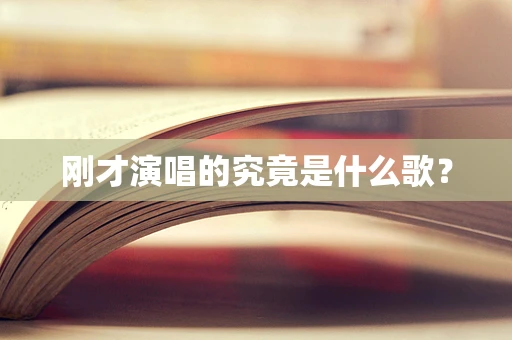 刚才演唱的究竟是什么歌？