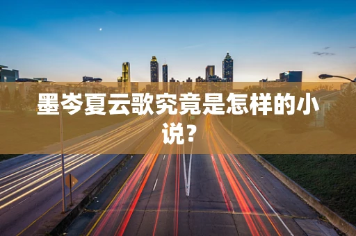 墨岑夏云歌究竟是怎样的小说？