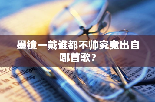墨镜一戴谁都不帅究竟出自哪首歌？