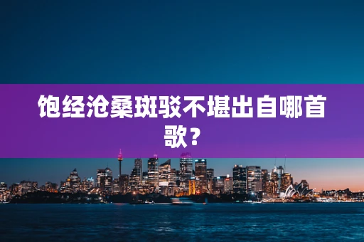 饱经沧桑斑驳不堪出自哪首歌？
