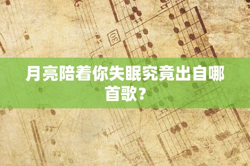 月亮陪着你失眠究竟出自哪首歌？