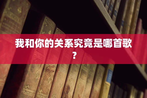 我和你的关系究竟是哪首歌？