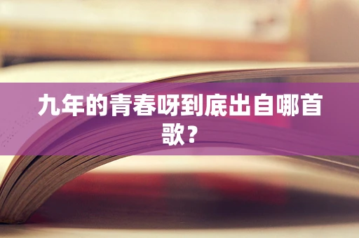 九年的青春呀到底出自哪首歌？