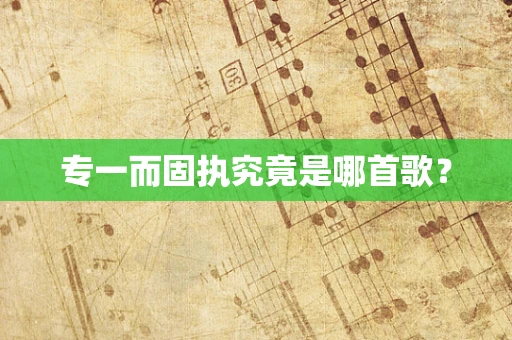 专一而固执究竟是哪首歌？