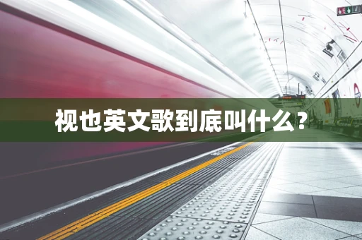 视也英文歌到底叫什么？