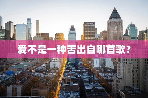 爱不是一种苦出自哪首歌？