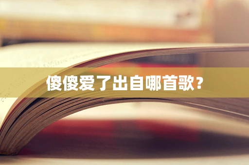 傻傻爱了出自哪首歌？