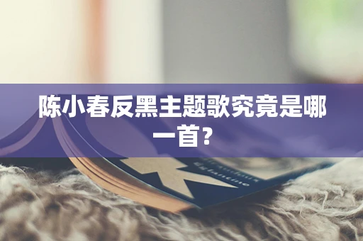 陈小春反黑主题歌究竟是哪一首？