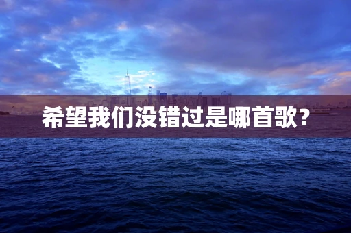 希望我们没错过是哪首歌？