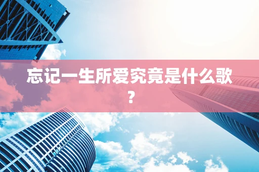 忘记一生所爱究竟是什么歌？