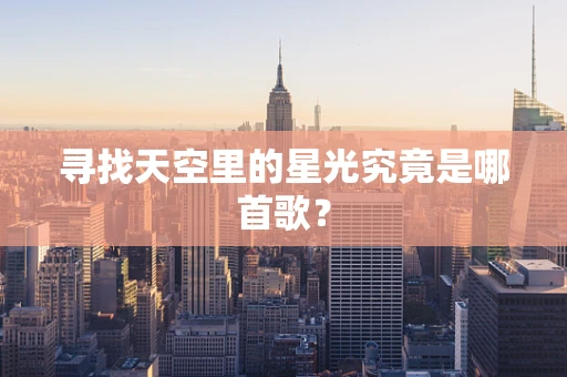寻找天空里的星光究竟是哪首歌？