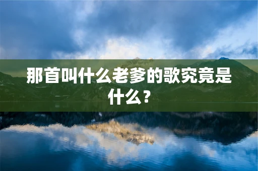 那首叫什么老爹的歌究竟是什么？