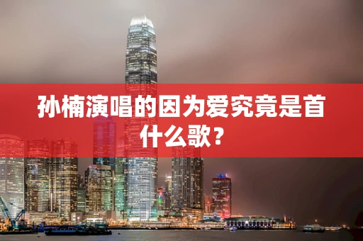 孙楠演唱的因为爱究竟是首什么歌？
