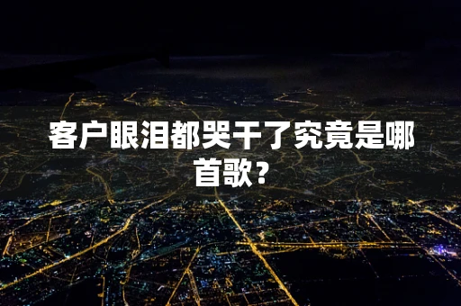 客户眼泪都哭干了究竟是哪首歌？