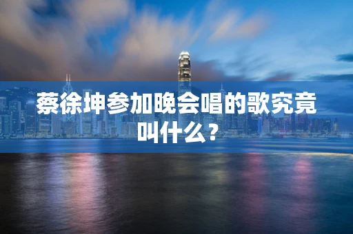 蔡徐坤参加晚会唱的歌究竟叫什么？