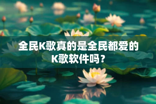 全民K歌真的是全民都爱的K歌软件吗？