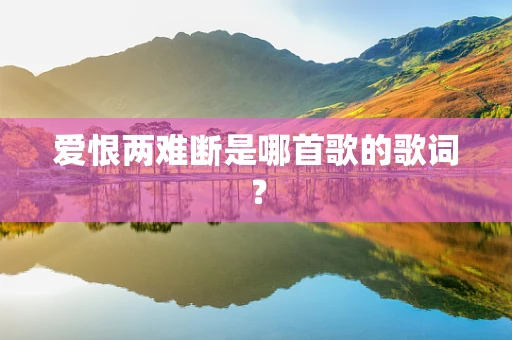 爱恨两难断是哪首歌的歌词？