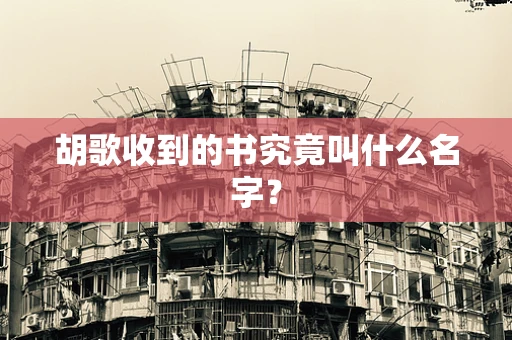 胡歌收到的书究竟叫什么名字？