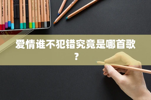 爱情谁不犯错究竟是哪首歌？