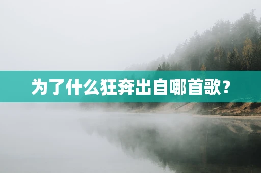 为了什么狂奔出自哪首歌？