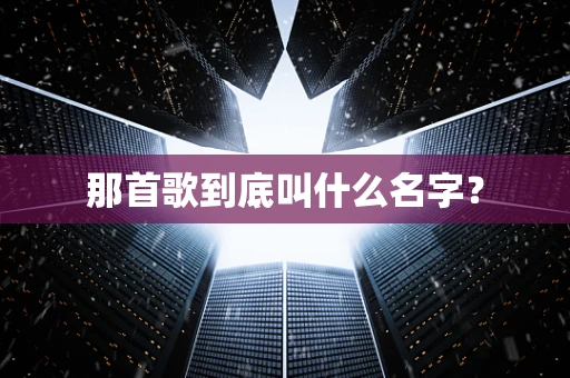 那首歌到底叫什么名字？
