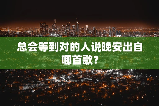 总会等到对的人说晚安出自哪首歌？