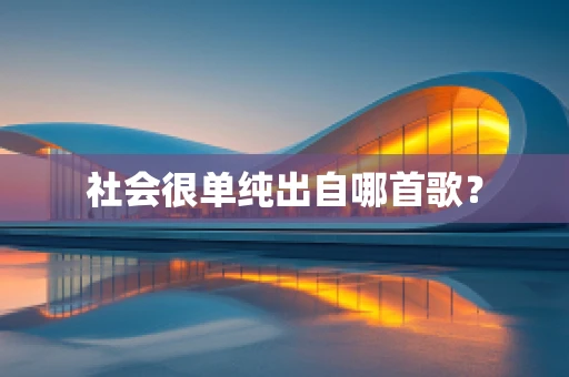 社会很单纯出自哪首歌？