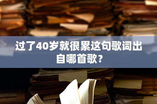 过了40岁就很累这句歌词出自哪首歌？