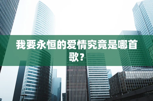 我要永恒的爱情究竟是哪首歌？
