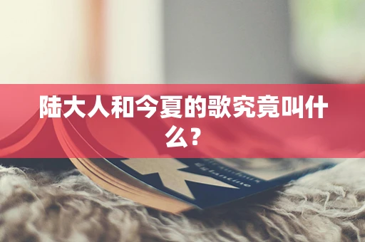 陆大人和今夏的歌究竟叫什么？