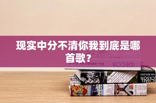 现实中分不清你我到底是哪首歌？