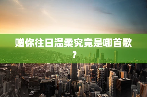 赠你往日温柔究竟是哪首歌？