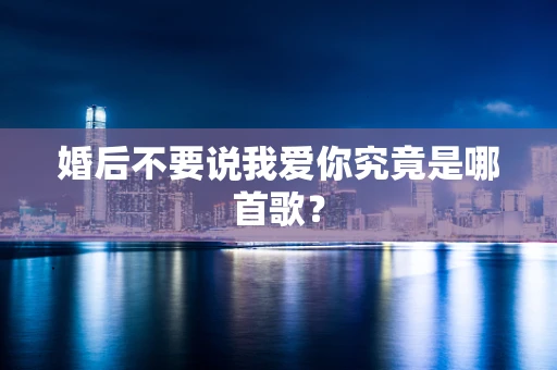 婚后不要说我爱你究竟是哪首歌？